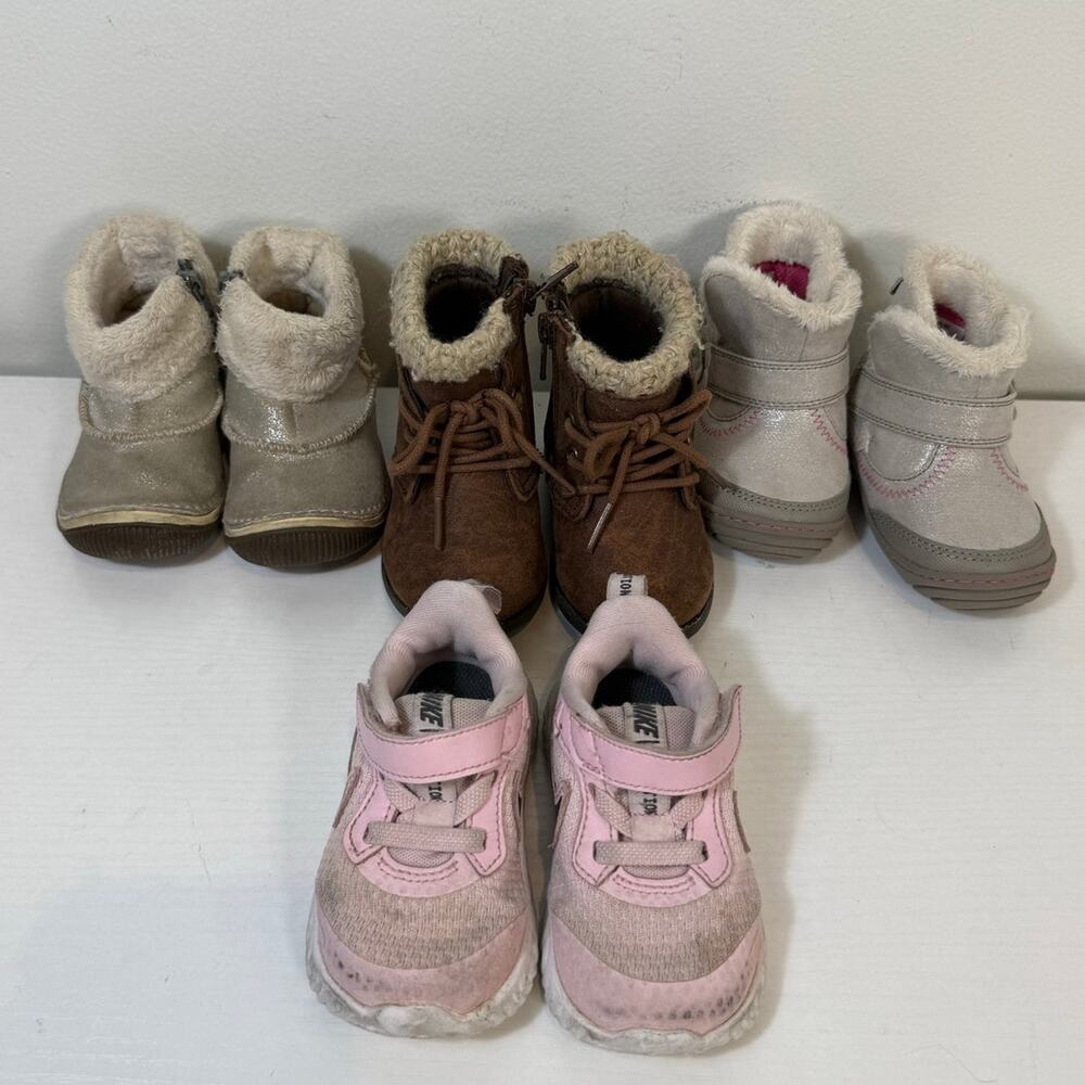 Lot of Size 4 Toddler Girl Shoes (4 Pairs)